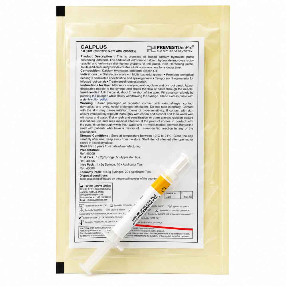 Prevest Denpro Calplus Calcium hydroxide paste With Iodoform 2g- Intro pack