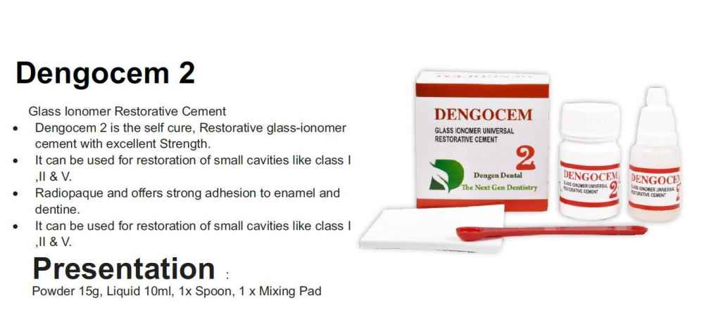 Dengen Dental Dengocem 2 Glass Ionomer Cement Dengen Dental Dengocem 2 Glass Ionomer Cement