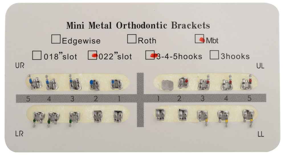 Orthodontic MBT Metal Brackets Kit MBT 022 slot
