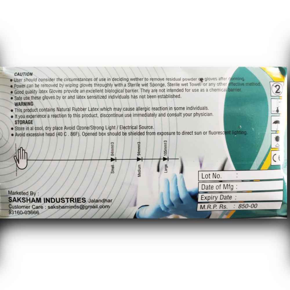 Latex Examination Gloves Pack of 100