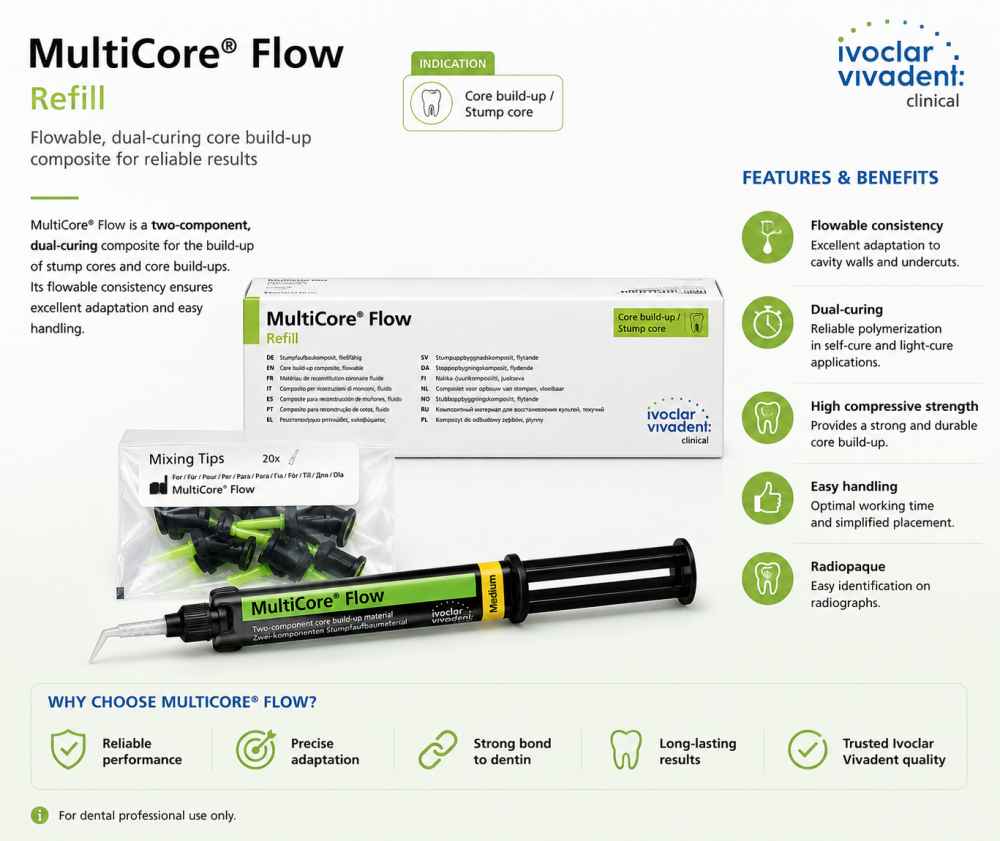 Ivoclar Multicore Flow Self Cure Composite Core Build Up Material Light Cure