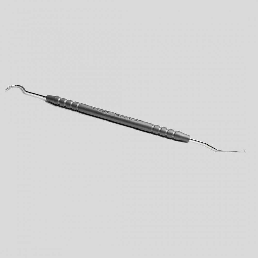 PYRAX Dental Probe Explorer Double Ended 6 MM Solid No Slip Handle. 