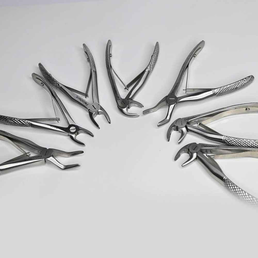 PYRAX®Polodent Pedo Extraction Forceps Kit, Set of 7 pcs (Stainless Steel)