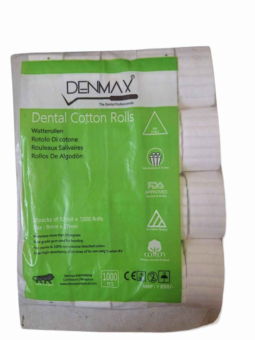 DENMAX DENTAL COTTON ROLLS