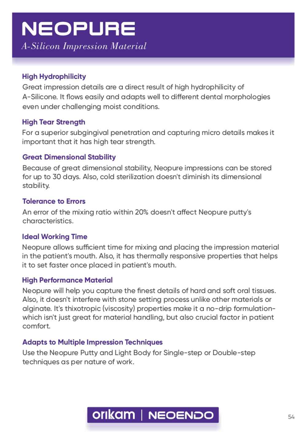 Orikam Healthcare Neopure A-silicone Putty