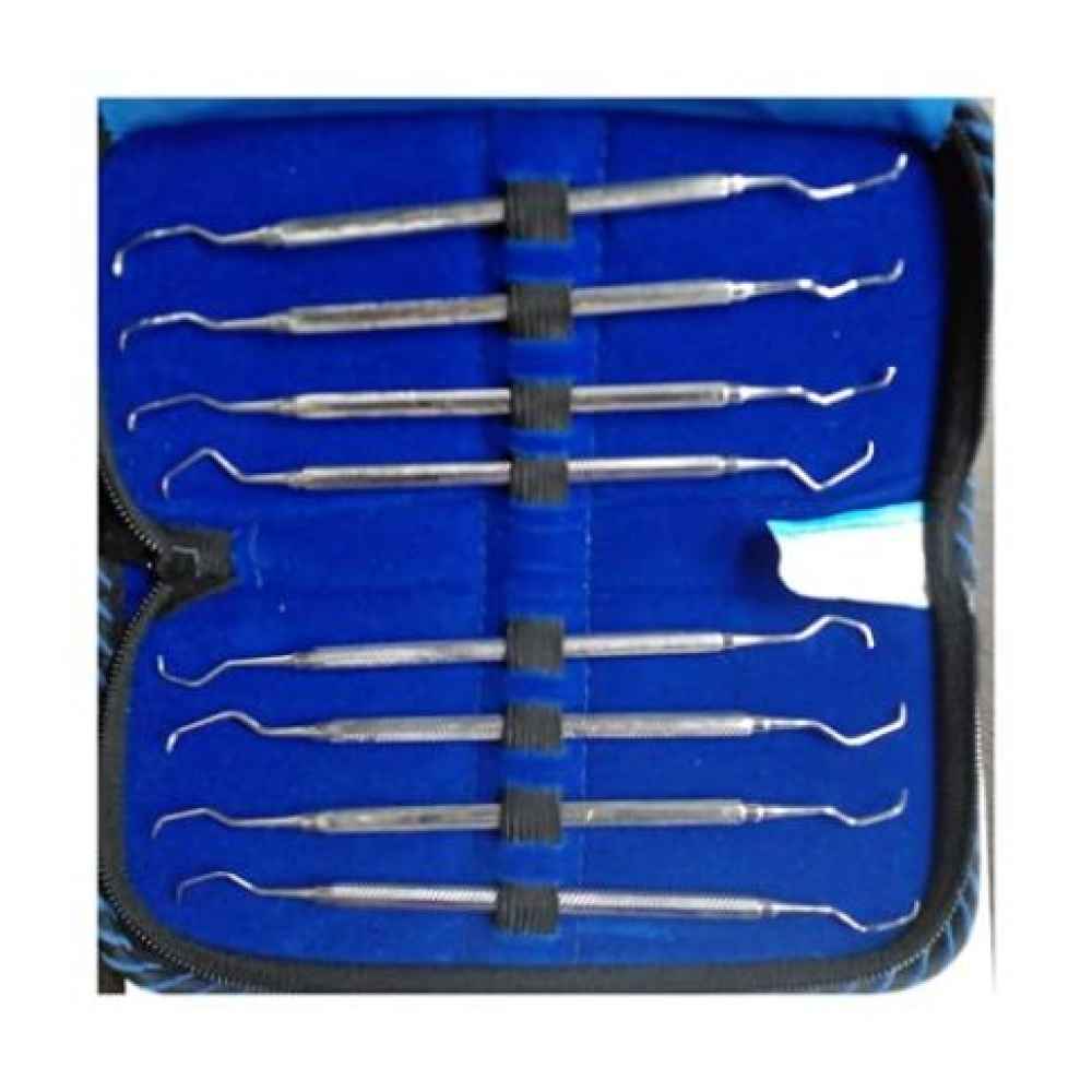 thumbnail interactive-video image 1 of 5-Piece Implant Curette & Sickle Scaler Set – Dental Instruments With Titanium-Coated Tips 1 of 5