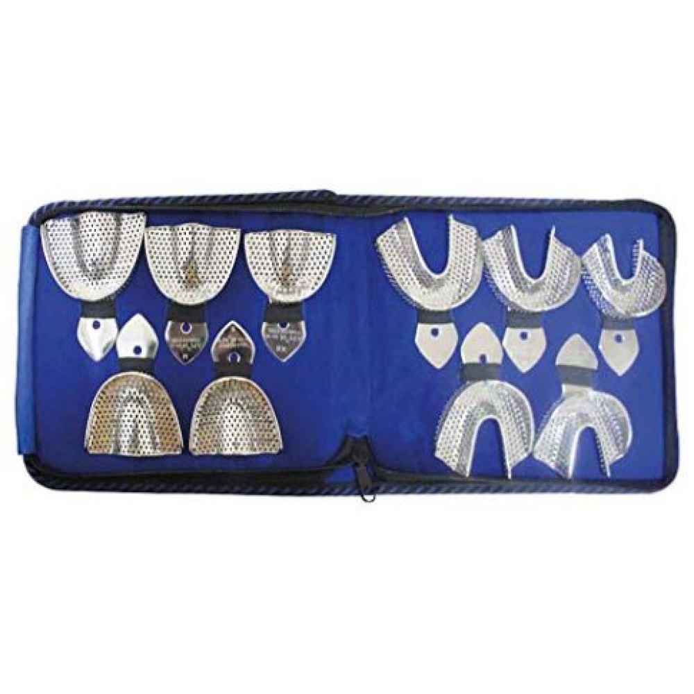 API Impression Trays Dentulous Perforated Kit, Set of 10 pcs (Stainless ...