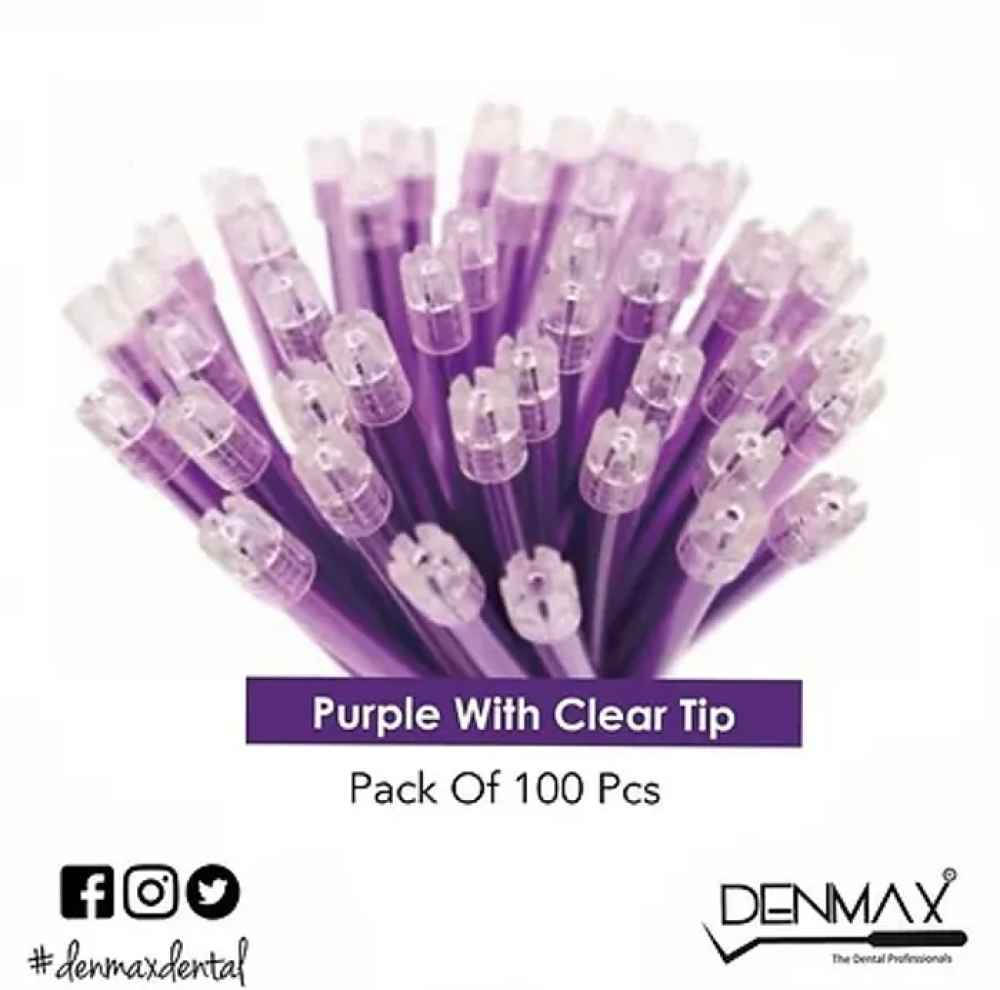 Denmax Saliva Ejectors In Pink/Green/Yellow/Black/Blue/Clear -Pack Of 100 