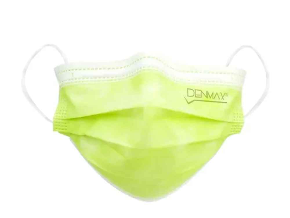 Denmax 3 Ply Face Mask Premium Green Colour - 50 Pcs