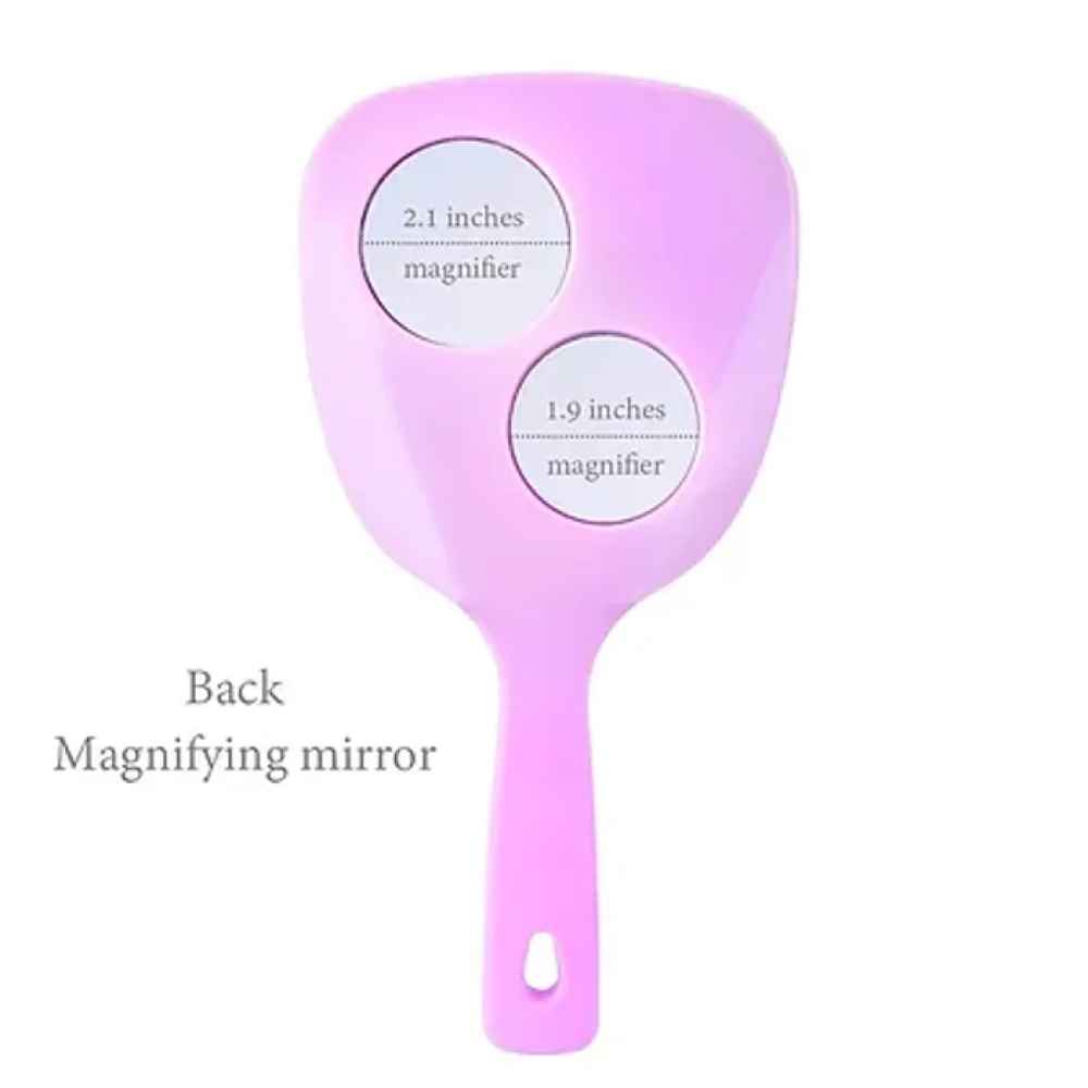 Denmax Luxury Hand Mirror With Two Round Mirror At The Back.