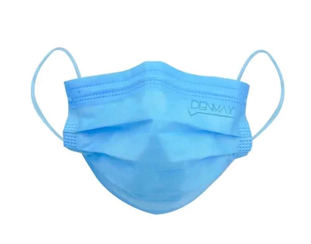 Denmax 4 Ply Face Mask Premium Blue Colour - 50 Pcs