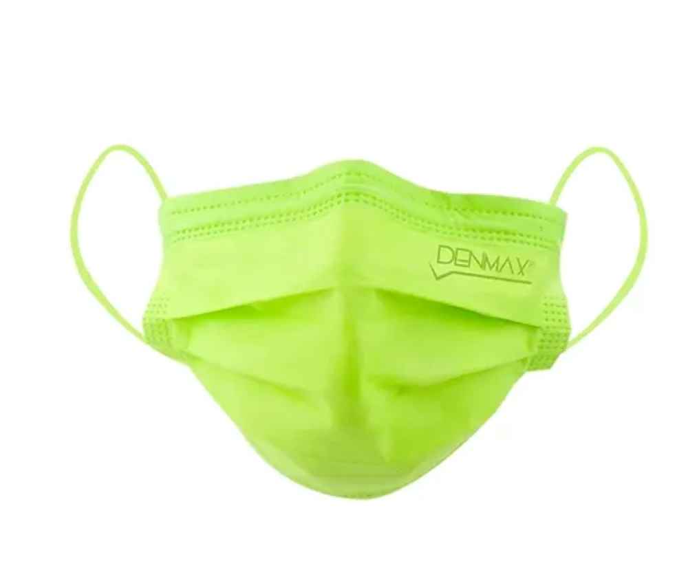 Denmax 4 Ply Face Mask Premium Green Colour - 50 Pcs