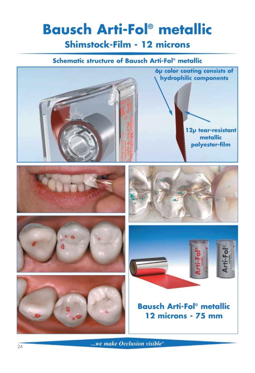 Bausch Dental Arti Fol Metallic Shimstock Flim 12µ Microns