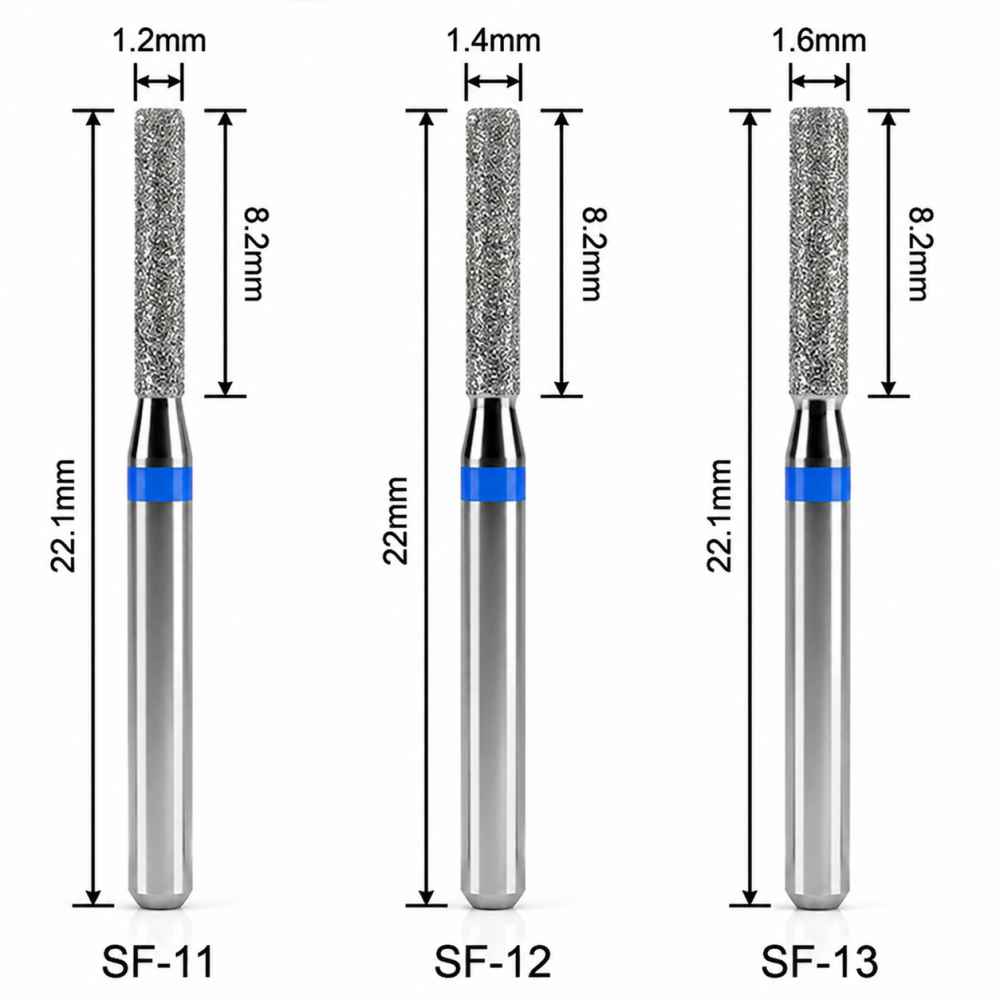Mani Diamond Airotor Burs - Straight Flat End / Sf Series