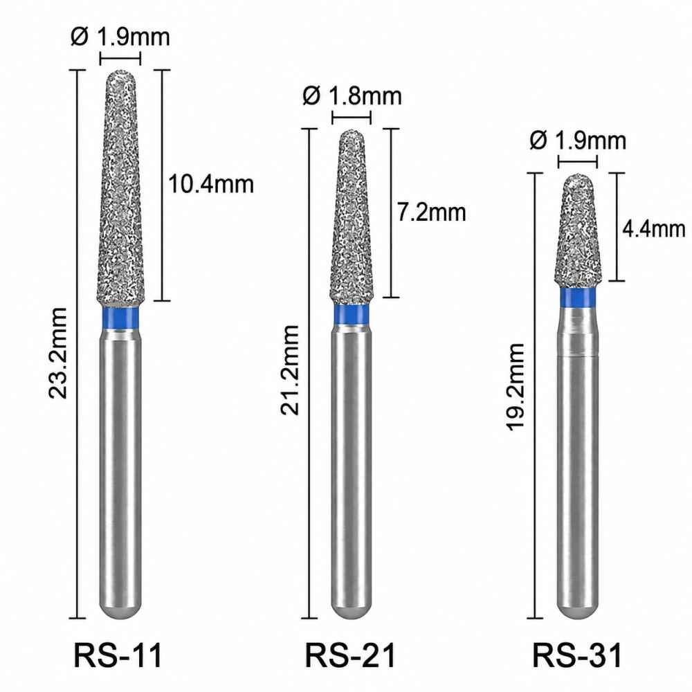 Mani Diamond Burs - Rounded Shoulder / Rs Series