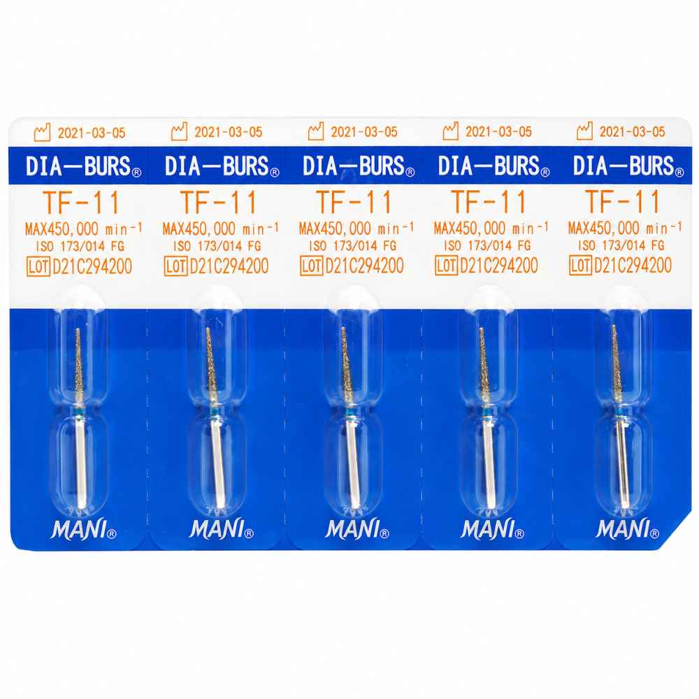 Mani Diamond Airotor Burs - Taper Flat End / Tf Series (Pack of 5)