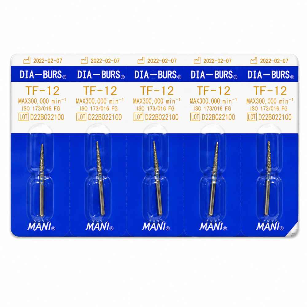Mani Diamond Airotor Burs - Taper Flat End / Tf Series (Pack of 5)