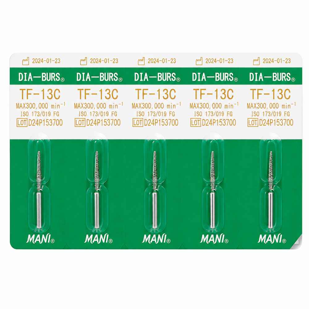 Mani Diamond Airotor Burs - Taper Flat End / Tf Series (Pack of 5)