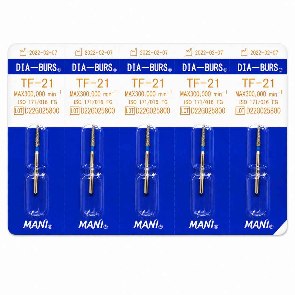 Mani Diamond Airotor Burs - Taper Flat End / Tf Series (Pack of 5)