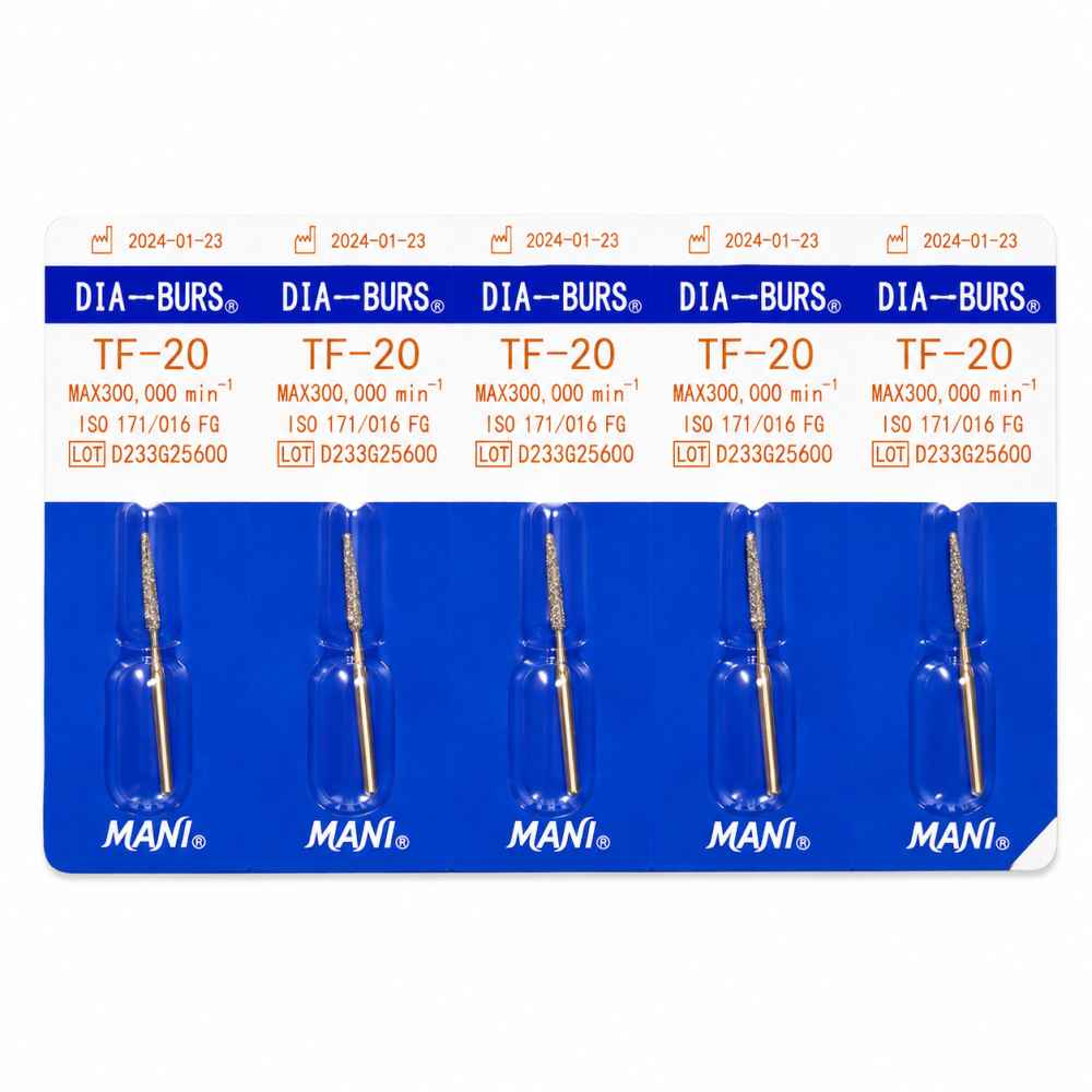 Mani Diamond Airotor Burs - Taper Flat End / Tf Series (Pack of 5)