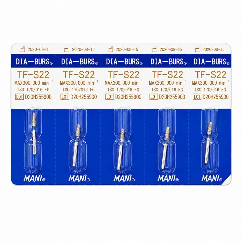 Mani Diamond Airotor Burs - Taper Flat End / Tf Series (Pack of 5)