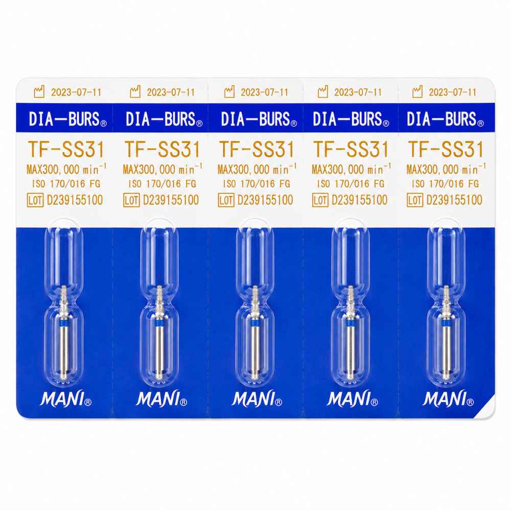 Mani Diamond Airotor Burs - Taper Flat End / Tf Series (Pack of 5)