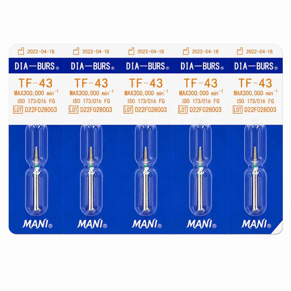 Mani Diamond Airotor Burs - Taper Flat End / Tf Series (Pack of 5)