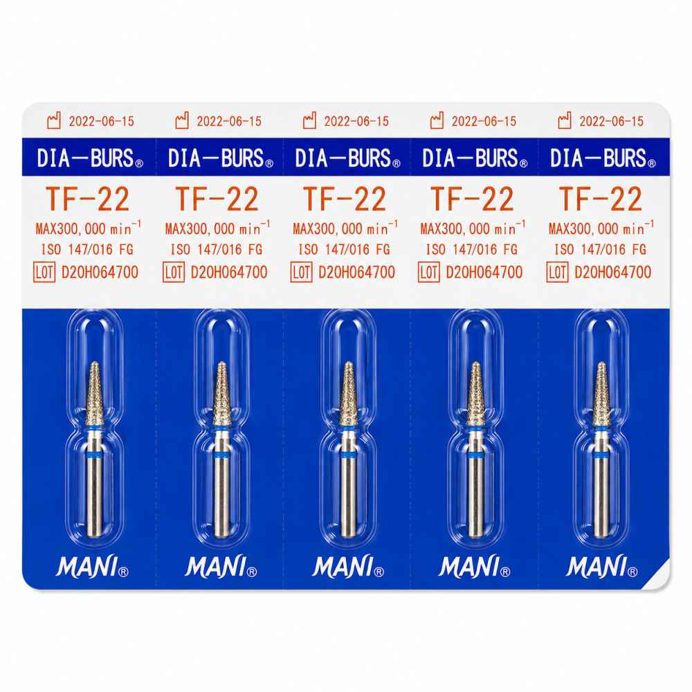 Mani Diamond Airotor Burs - Taper Flat End / Tf Series (Pack of 5)