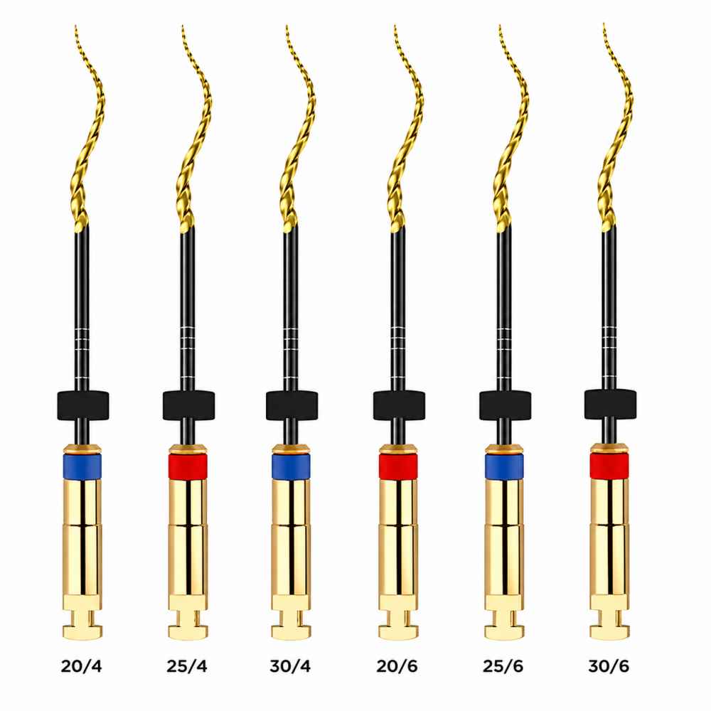 Micro Mega Hero Gold Rotary Files -25mm (Pack of 6)