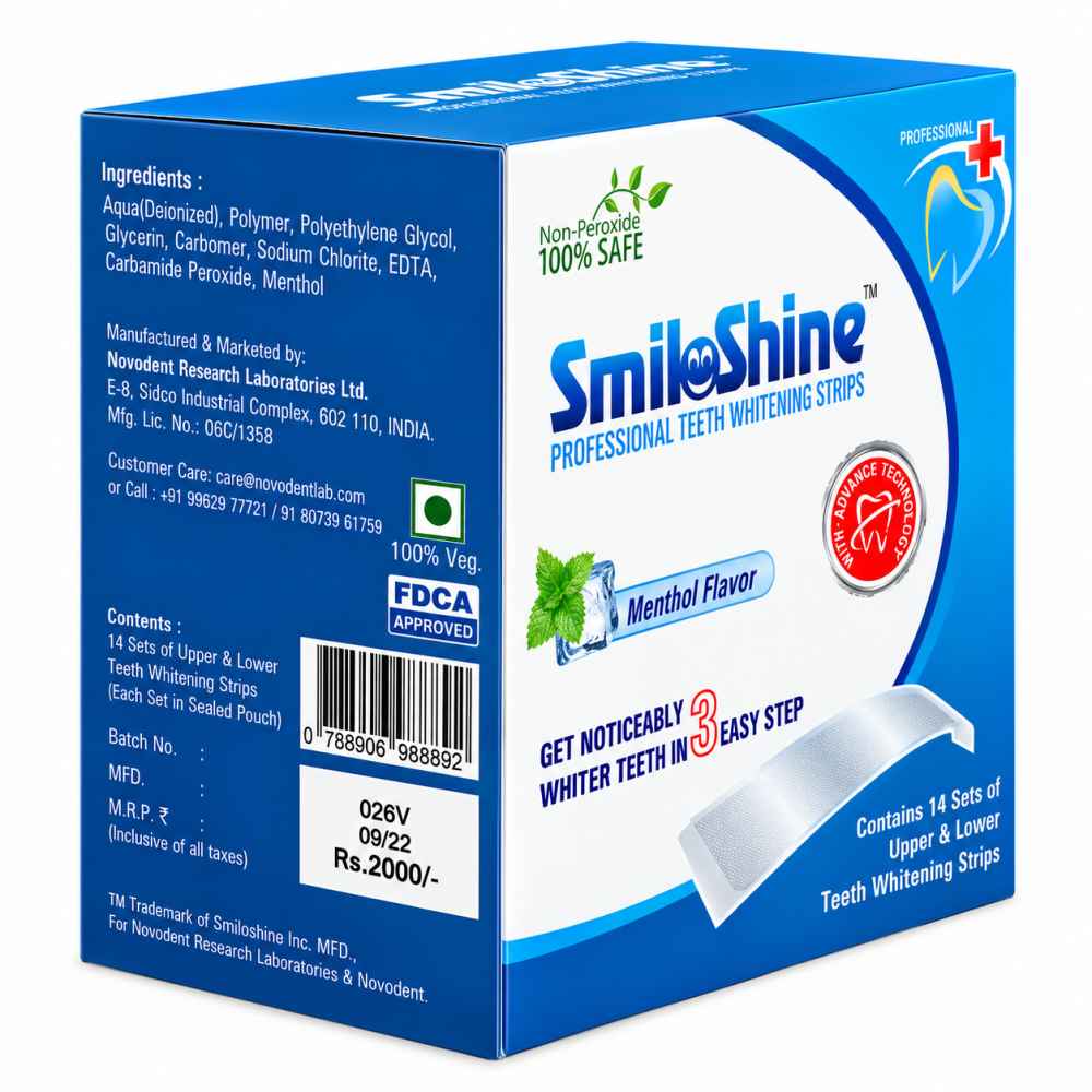 SmiloShine Professional Teeth Whitening Strips - Box of 14 Sets