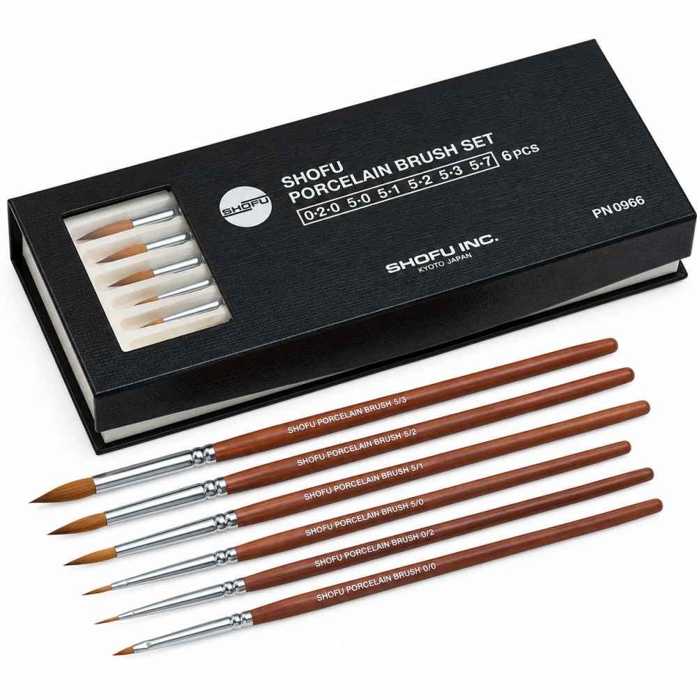 Shofu Porcelain Brushes Set of 6