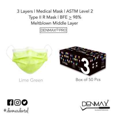 Denmax 3 Layer Mask Pack of 50 Medical Grade Middle Layer Meltblown. Denmax 3 Layer Mask Pack of 50 Medical Grade Middle Layer Meltblown.
