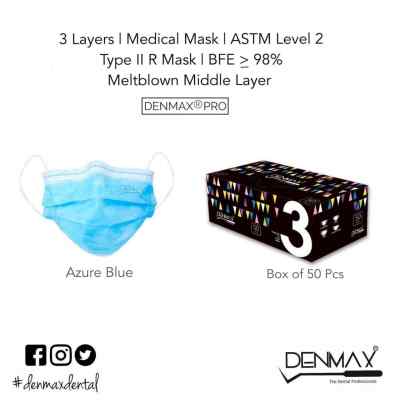 Denmax 3 Layer Mask Pack of 50 Medical Grade Middle Layer Meltblown. Denmax 3 Layer Mask Pack of 50 Medical Grade Middle Layer Meltblown.