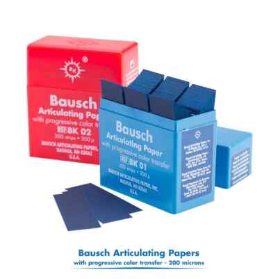 Bausch Dental Articulating Papers with Progressive Colour Transfer - 200µ Microns Bausch Dental Articulating Papers with Progressive Colour Transfer - 200µ Microns
