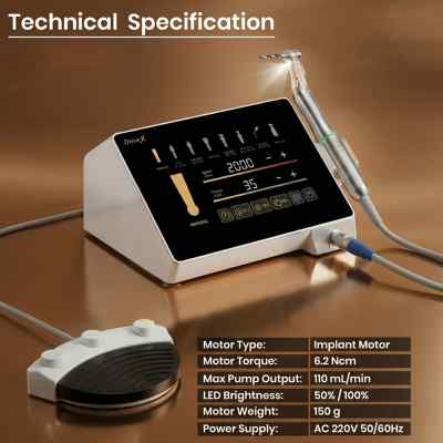 Woodpecker Drive-X implant motor with LED contra angle for precise implantology Woodpecker Drive-X implant motor with LED contra angle for precise implantology