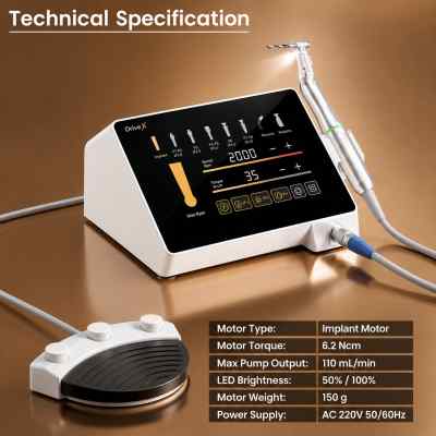 Woodpecker Drive-X implant motor with LED contra angle for precise implantology Woodpecker Drive-X implant motor with LED contra angle for precise implantology