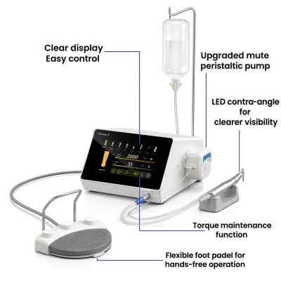 Woodpecker Drive-X implant motor with LED contra angle for precise implantology Woodpecker Drive-X implant motor with LED contra angle for precise implantology