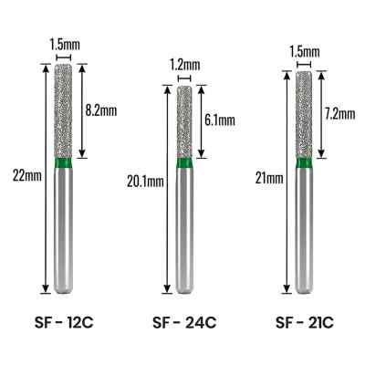 Mani Diamond Airotor Burs - Straight Flat End / Sf Series Mani Diamond Airotor Burs - Straight Flat End / Sf Series