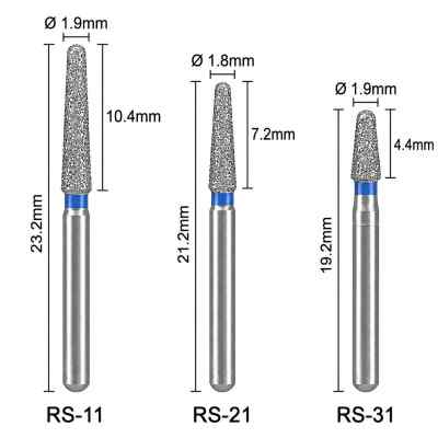 Mani Diamond Burs - Rounded Shoulder / Rs Series Mani Diamond Burs - Rounded Shoulder / Rs Series