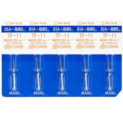 Mani Diamond Airotor Burs - Taper Flat End / Tf Series (Pack of 5) Mani Diamond Airotor Burs - Taper Flat End / Tf Series (Pack of 5)