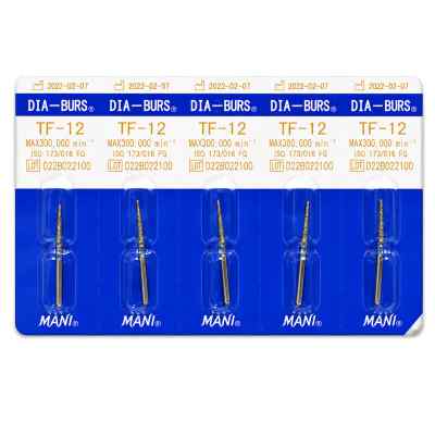 Mani Diamond Airotor Burs - Taper Flat End / Tf Series (Pack of 5) Mani Diamond Airotor Burs - Taper Flat End / Tf Series (Pack of 5)