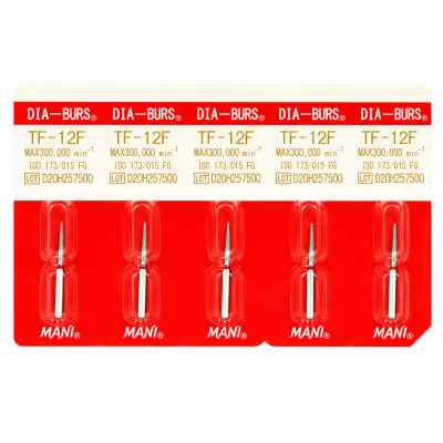 Mani Diamond Airotor Burs - Taper Flat End / Tf Series (Pack of 5) Mani Diamond Airotor Burs - Taper Flat End / Tf Series (Pack of 5)