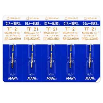 Mani Diamond Airotor Burs - Taper Flat End / Tf Series (Pack of 5) Mani Diamond Airotor Burs - Taper Flat End / Tf Series (Pack of 5)