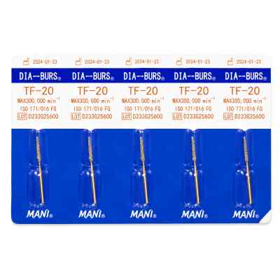 Mani Diamond Airotor Burs - Taper Flat End / Tf Series (Pack of 5) Mani Diamond Airotor Burs - Taper Flat End / Tf Series (Pack of 5)