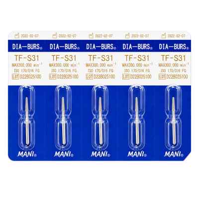 Mani Diamond Airotor Burs - Taper Flat End / Tf Series (Pack of 5) Mani Diamond Airotor Burs - Taper Flat End / Tf Series (Pack of 5)
