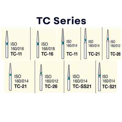 Mani Diamond Airotor and Contra Angle Burs - Taper Conical End / Tc Series