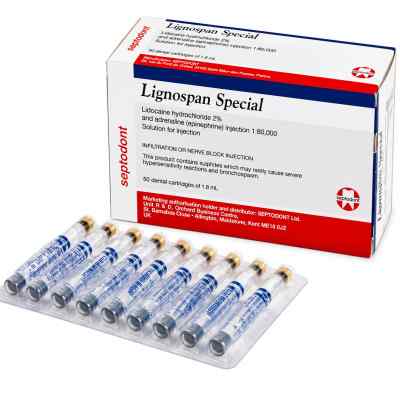 Septodont Lignospan Special (50 cartridges) Local Anaesthesia Septodont Lignospan Special (50 cartridges) Local Anaesthesia