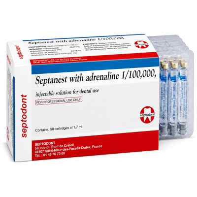 Septodont Septanest 4% Articaine With 1:100,000 Epinephrine
